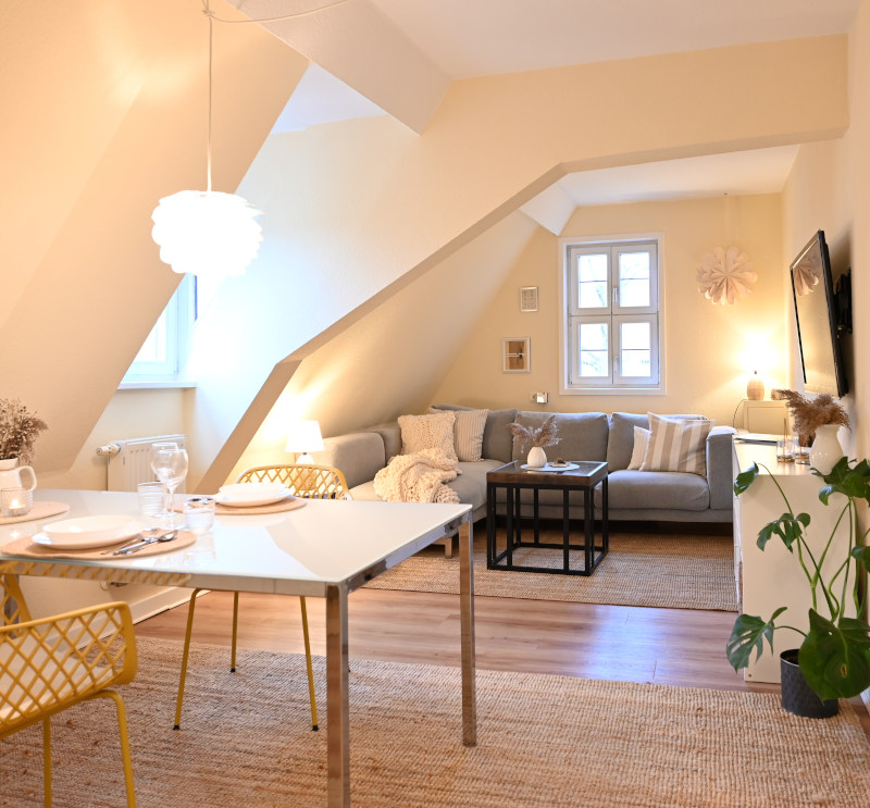 Apartment Türmerstube - Apartment im Scandi Style mit offenem Wohn-Essbereich 3. OG • 43 m² • 1 Schlafzimmer • 2 Gäste